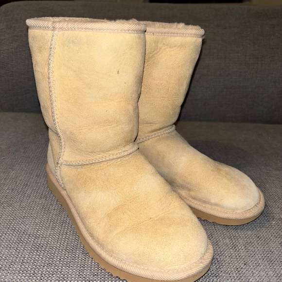UGG Shoes - UGG tan brown boots with fuzz liner, size 5